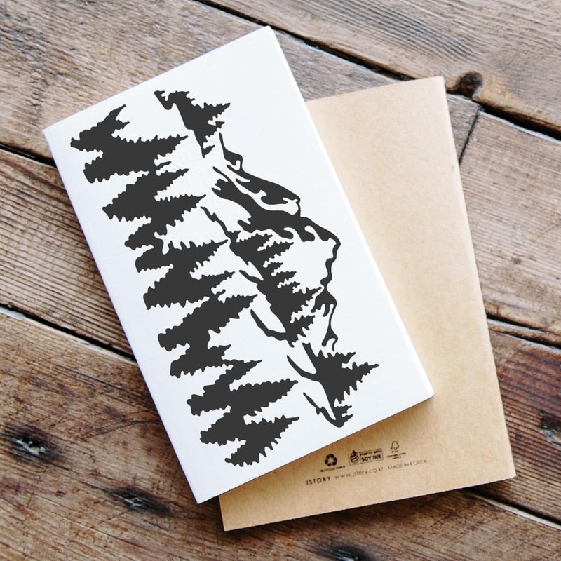 beinkmake Metal Stencil Forest Stainless Steel Stencils Mountain Reusable Drawing
