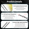 FOCMKEAS 5 Pcs 2.5mm Diamond Drill Bit for Glass, Tile