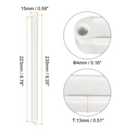 sourcing map Drawer Slides, 16Pcs 235mm - Plastic Drawer Rails, Side Mounted Grooved Guide Rails for Cabinet Drawers Bedside Tables Wardrobe Dressers (White)