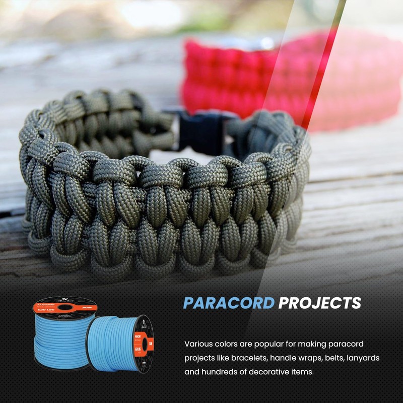 Abma Cord Paracord 620 lbs 4mm 9 Strands 100% Nylon