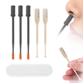 5pcs 2 in 1 Nose Hair Trimmer, Double-Sided & Single-Sided Nose Hair Razors 360 Degrees Rotating Nose Hair Cleaner Nasal Hair Cutter Nostril Hair Tool for Women Men (White)