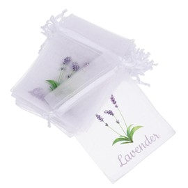 ULTECHNOVO 20pcs Lavender Sachets Organza Bags Elegant Drawstring Pouches for Herbs Spices Dried Flowers for Home Storage Freshness Retention White