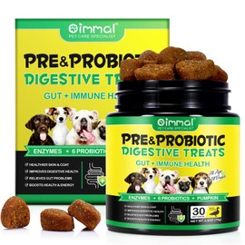 Probiotic for Dogs, Support of Dog Digestive Enzymes, Intestinal Health, Yeast Balance, Immune Supplement, Probiotic Treats, Suitable for All Ages and Breeds (30 Pieces)