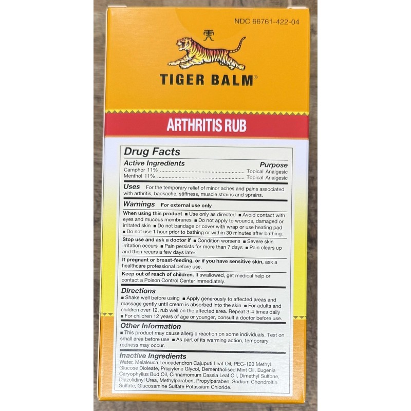 Tiger Balm ARTHRITIS Rub With Pump 4 fl oz Free