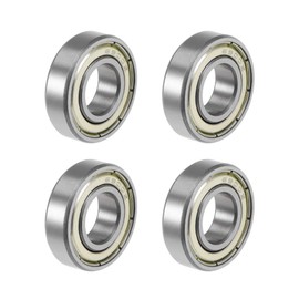 sourcing map Deep Groove Ball Bearings Z2 10mm x 22mm x 6mm Double Shielded Carbon Steel 4pcs