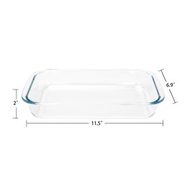 1.5-Quart Tempered Glass Oblong Baking Dishes, Set of 2