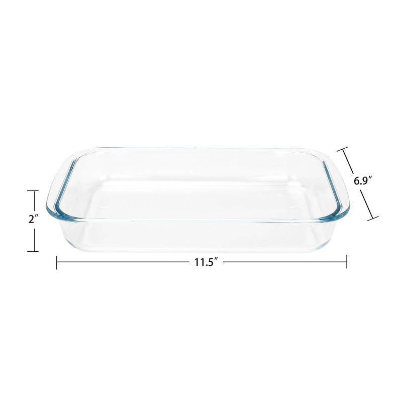1.5-Quart Tempered Glass Oblong Baking Dishes, Set of 2