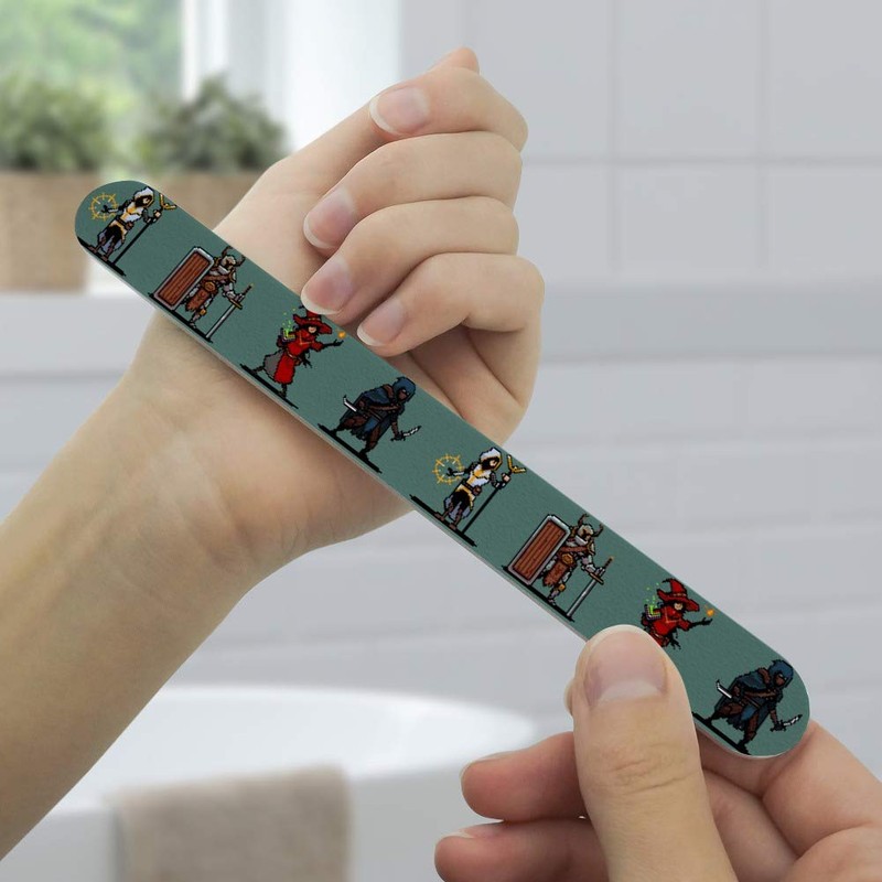 8-Bit Pixel Heroes RPG Pattern Double-Sided Nail File Emery Board