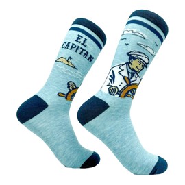 Crazy Dog T-Shirts Men's El Capitan Socks Funny Cool Sea Naval Capitan Sailor Footwear