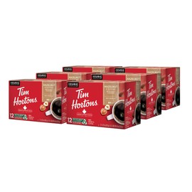 Tim Hortons Hazelnut Flavored, Medium Roast Coffee, Single-Serve K-Cup Pods Compatible with Keurig Brewers, 72ct K-Cups, 6x12ct Boxes, Red