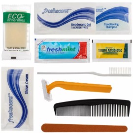 Moda 10 Piece Deluxe  Hygiene Kits - Bulk Toiletry Case of 96