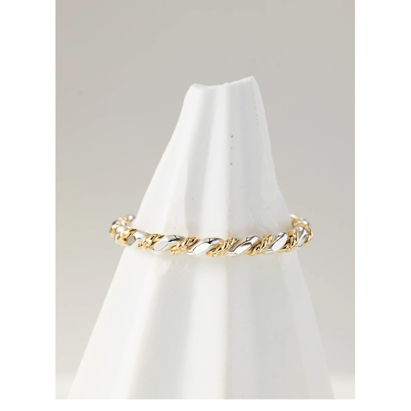 LUKRAY Braided Stacking Ring | Silver and Gold Statement Ring
