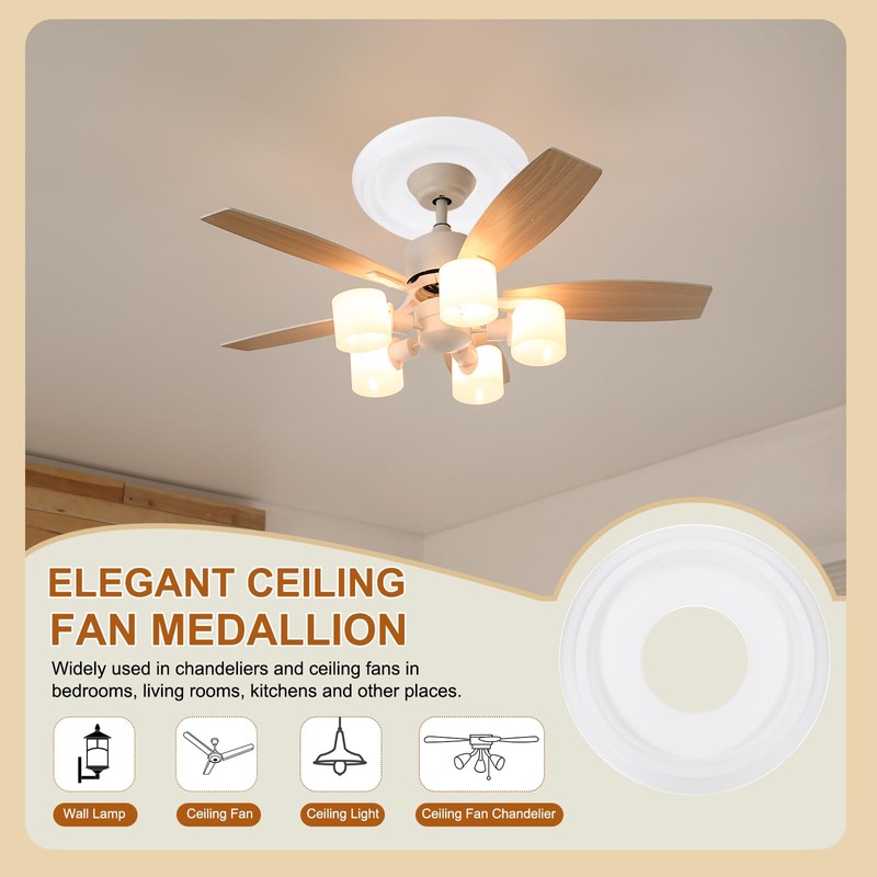 PATIKIL Ceiling Medallion, 10" OD x 4" ID PU Decorative