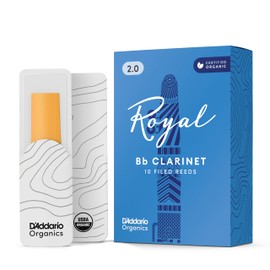 D'Addario Royal Organic Bb Clarinet Reeds, Strength 2.0, 10-Pack