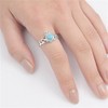 Simulated Turquoise Celtic Claddagh Criss Cross Ring .925 Sterling Silver