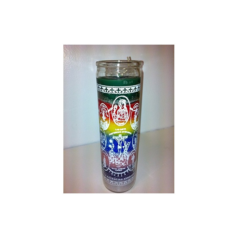 Seven African Powers, (Las Siete Potencias Africanas),7 Color Unscented Candle,