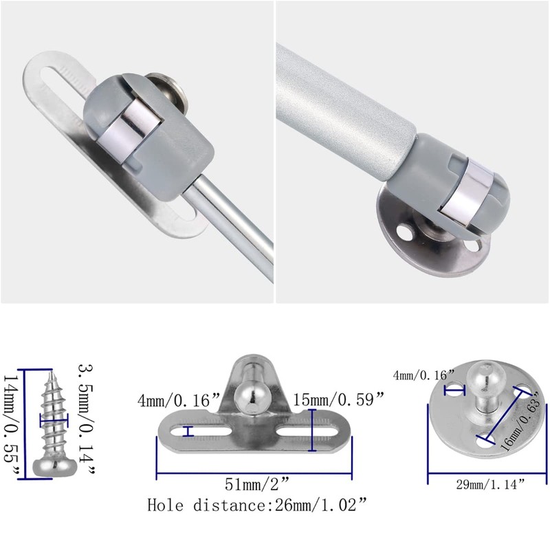40N/9 lb Gas Strut Cabinet Hinge Safety Lift Support, Soft