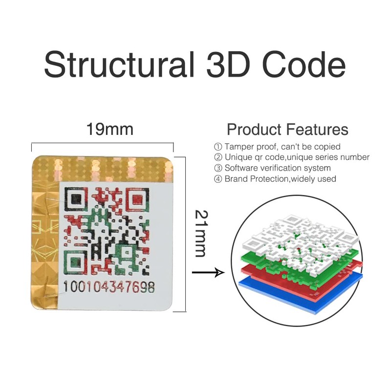 SWMTJTECH Smart QR Labels for Brand Protection, Structural 3D Anti-counterfeiting