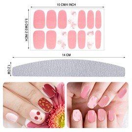 Maitys 560 Pieces 40 Sheets Full Wrap Nail Stickers Nail Polish Strips Decals Self Adhesive Gel Fingernail Strips Art Decals with File for Women DIY Craft Decorations(Glitter Style)