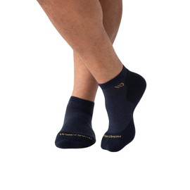 Wide Open No Show Men's Socks - Merino Wool Socks for Men, Everyday Wide Socks, Ankle Socks for Wide Feet - Denim, XL