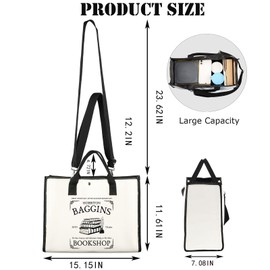 JNIAP Rings Bookstore Tote Bag Rings Movie Inspired Gifts Rings Bookstore Shopping Bag Rings Movie Shoulder Bag(Baggi ESTD Tote)