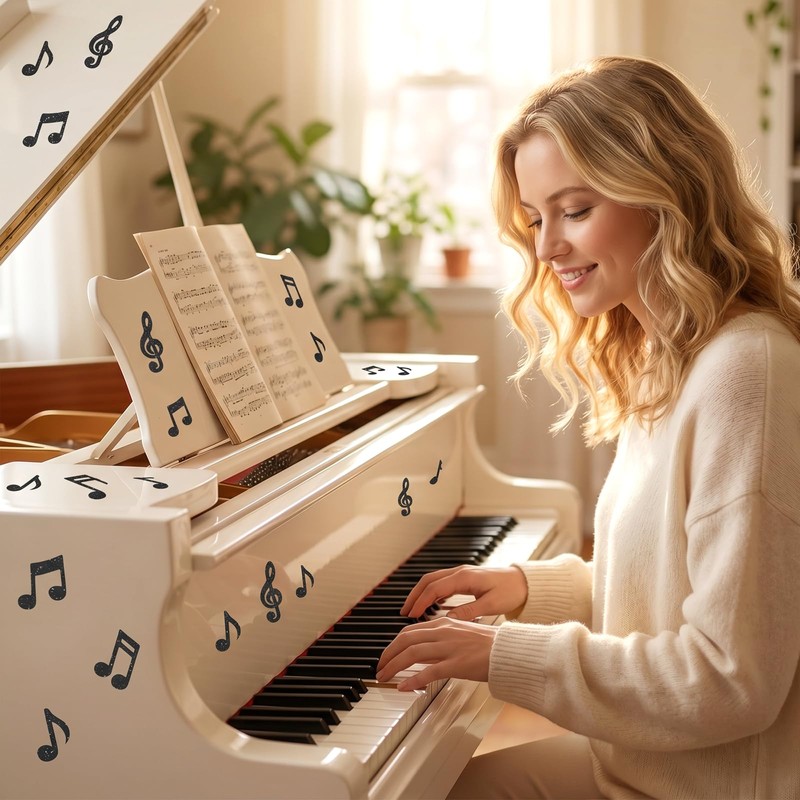 GEEHUA 540 adesivi a forma di note musicali, 4 stili