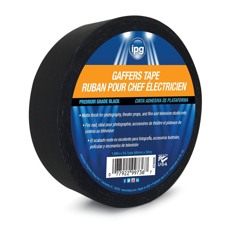 IPG Gaffers Tape, 1.88" x 54.7 yd, Matte Black (Single