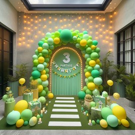 Party Balloons Pack 12 Inch Balloons Multicoloured Latex Balloons for Birthday Baby Shower Anniversary Green Balloons Light-Green Yellow Balloons Party Decoration Balloons 30 Pack