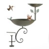 CaliDecor 2 in 1 Railing Bird Feeder and Bath, Green,