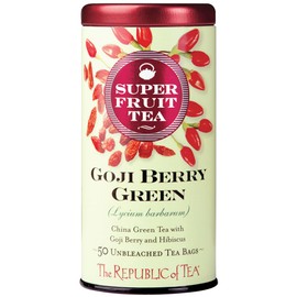 The Republic of Tea Goji Berry Green Superfruit Tea, Tea Bag Tin, 50 Count