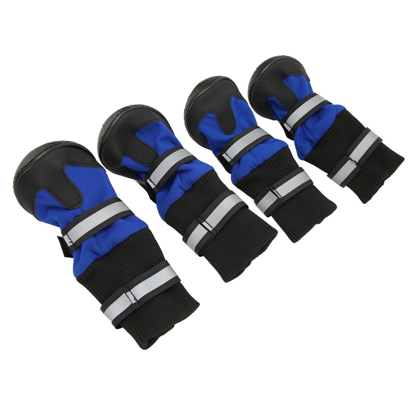 4Pcs Dog Boots Waterproof Pet Booties Reflective Breathable Wearproof High