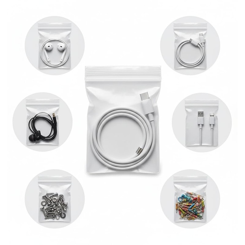 CINECE Zipper Bag, Small Portion Bag, Mini Transparent Thick Poly