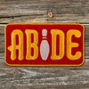 ABIDE Embroidered Bowling Pin Maroon and Golden Yellow Iron-On Patch