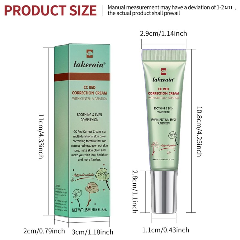 Color Correcting CC Cream with Centella Asiatica (Green)