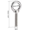 Sourcingmap Lifting Eye Bolt M10 x 60mm Male Thread 304