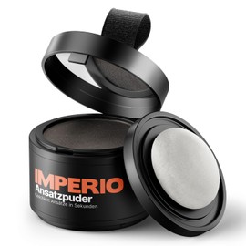 IMPERIO Root Touch-Up Powder, Hair Concealer, for Hair Thickening, for Women and Men, Waterproof Hair Makeup for Concealing Roots, 4 g, Dark Brown