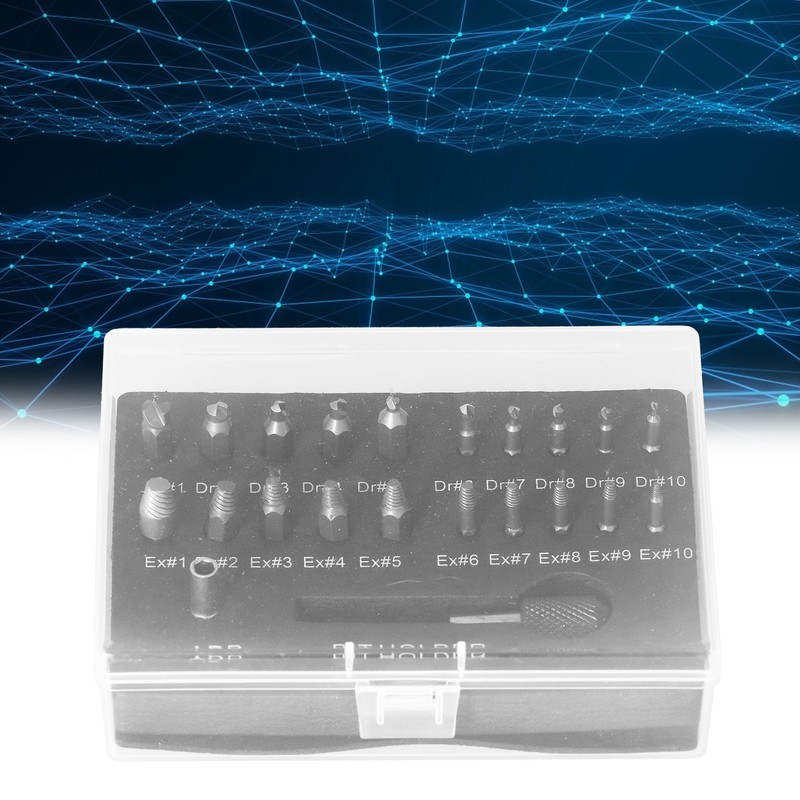 22Pcs Damaged Screw Extractor Stripped Broken Bolt Remover Tool All