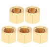 PATIKIL 1/4" NPT Female Brass Pipe Fitting Cap, 5Pcs Outer