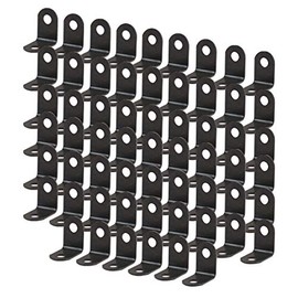 sourcing map 60pcs Angle Bracket Metal 12x12mm Black Corner Brace Fastener L Shaped Right Angle Brackets Corner Protector Shelf Support with Screws for Furniture