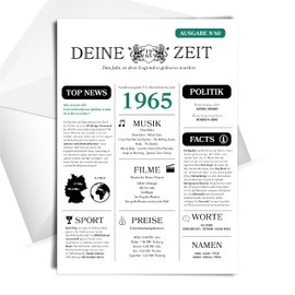 heaven+paper heaven+paper Individuelle und besondere Geburtstagskarte 60 - DIN A5 mit Umschlag - 1965 Jahrgang als Geschenk Karte zum Sechzigsten Geburtstag Frau / 60. Geburtstag Mann lustig & geschmackvoll