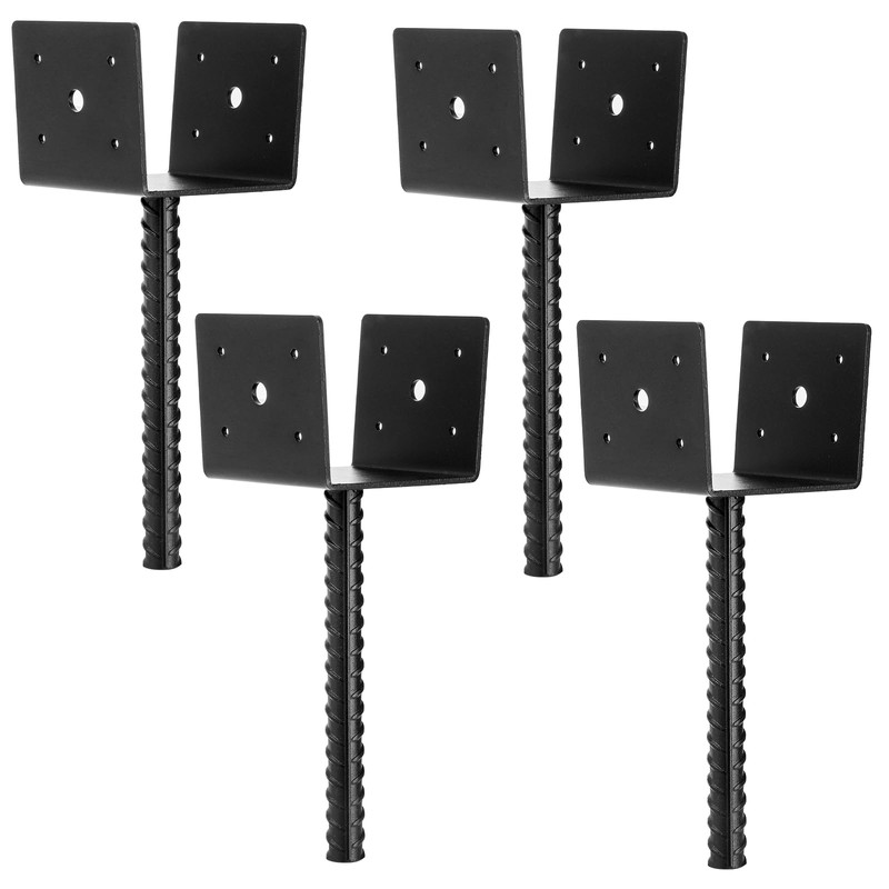 Goaste 4 Pieces U Shape Fence Post Holder, Durable Concrete