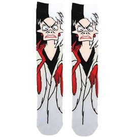 Grand Clothing Outlet Cruella Villian Dalmations 360 Character Socks White