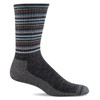 Sockwell Men's Camp Stripe Crew Sock, Charcoal, L/XL, Dark Grey,