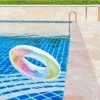 Eidyer Transparent Floating Ring Rainbow Sequins Swim Ring, Durable Inflatable