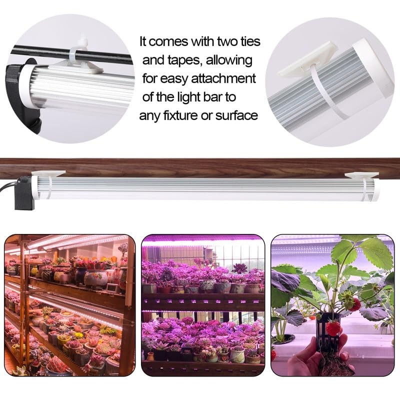 JCBritw Standing LED Grow Light，Adjustable T12 Bar Plant Light, White