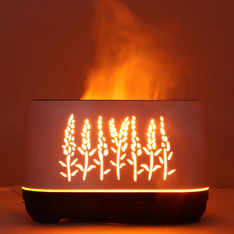 Humidifier 200ml White Hollow Flame Ultrasonic Atomization Silent Aroma Diffuser