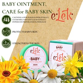 ELEK Baby Kräutersalbe 20 ml - Bio Kinder Salbe - Hypoallergene Creme - alle Hauttyp Windelcreme - Windelbereich - Babypflege - Hautpflege unter Windeln mit Ringelblume und Johanniskraut & Bienenwachs