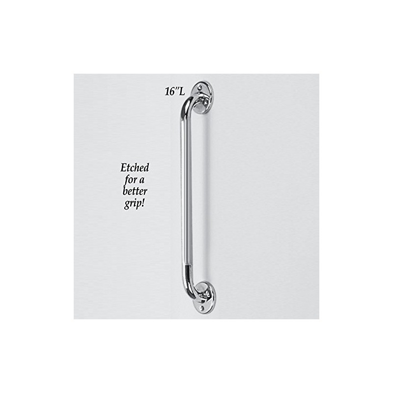Collections Etc Slip-Resistant Chrome Grab Bar, Silver