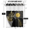 DLTAY Black and Gold Hookless Shower Curtain with Snap in