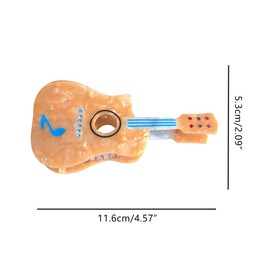 Funny Guitar Hair Clip,Acetate Claw Clips,Big Hair Clips for Women,Fashion Hair Clips for Girl,Orange